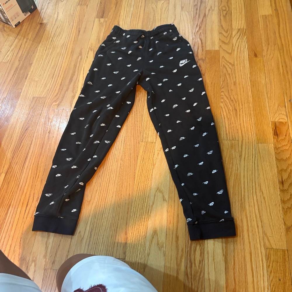 Nike Kids Black and White Logo Joggers